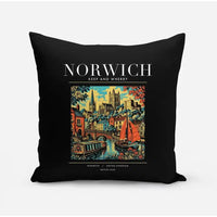 Thumbnail for NORWICH - Poster - Pillow - Black
