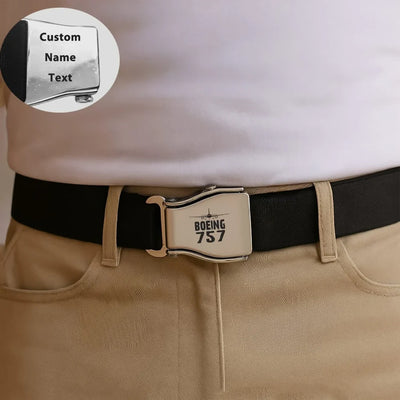 Boeing 757 & Plane aviation seat-belt buckle accessory, real seat-belt webbing.