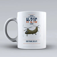 Thumbnail for Piasecki H-21C Shawnee design on white ceramic mug, double-side print