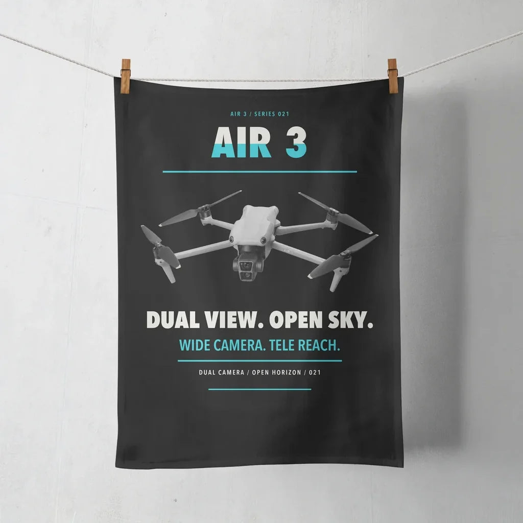 DJI Air 3 design on black towel