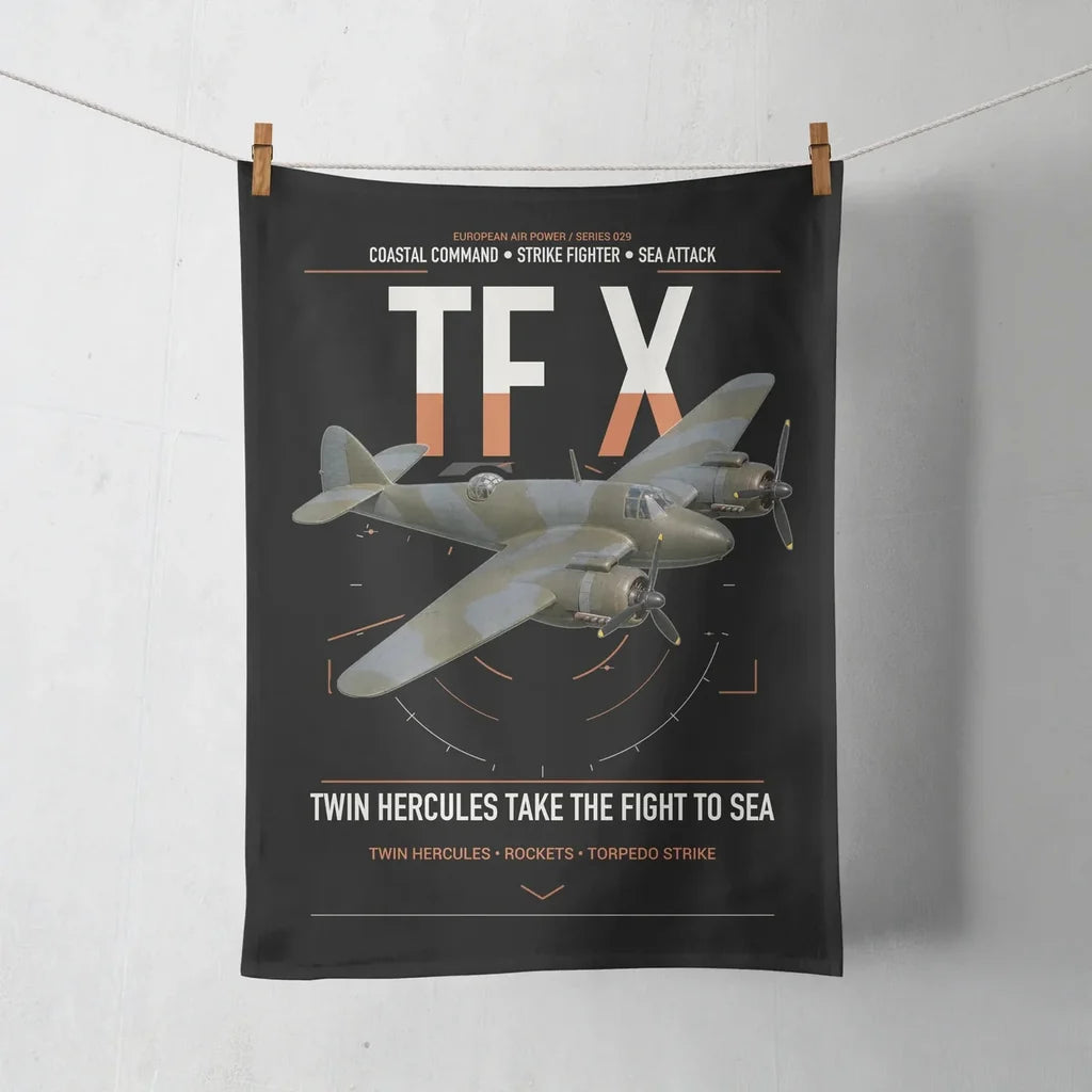 Bristol Beaufighter TF X design on black towel