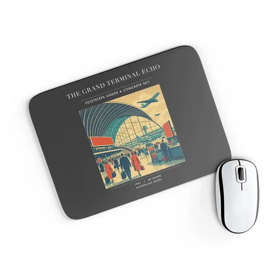 VINTAGE G4300 - The Grand Terminal Echo - Designed Mouse Pads design on black rectangle