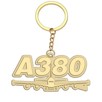 Thumbnail for Super Airbus A380 aviation hollow key chain in polished alloy.