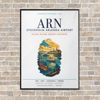 Thumbnail for Stockholm Arlanda Airport ARN vertical canvas print - framed - white background