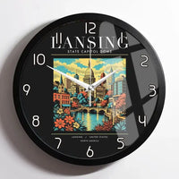 Thumbnail for LANSING - Poster - Wall Clock Framed - Black