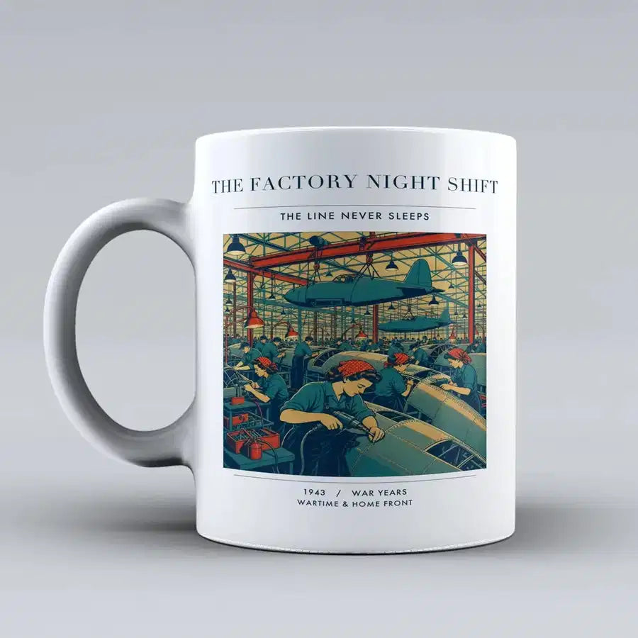 VINTAGE G4502 - The Factory Night Shift - Ceramic Mug design on white