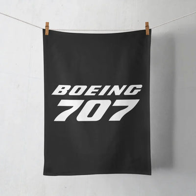 Boeing 707 & Text aviation design on soft absorbent cotton towel.