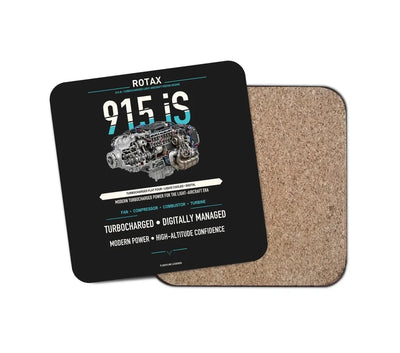 915 iS design on black 1 piece coaster