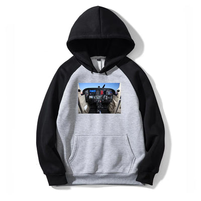 Cessna 172 Cockpit aviation design on colourful cotton blend colourful hoodie.