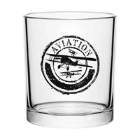 Thumbnail for Aviation Lovers aviation design on whiskey glass, special-edition crystal cut.