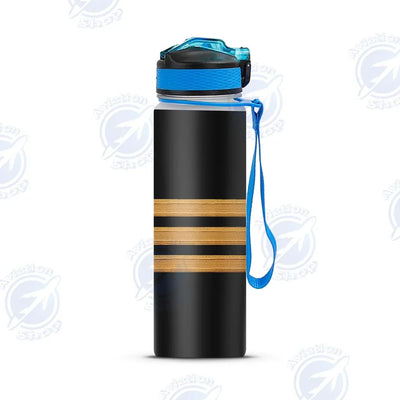 Pilot Epaulette 3 Lines Sports aviation design on sport kettle, insulated bottle with sport spout.