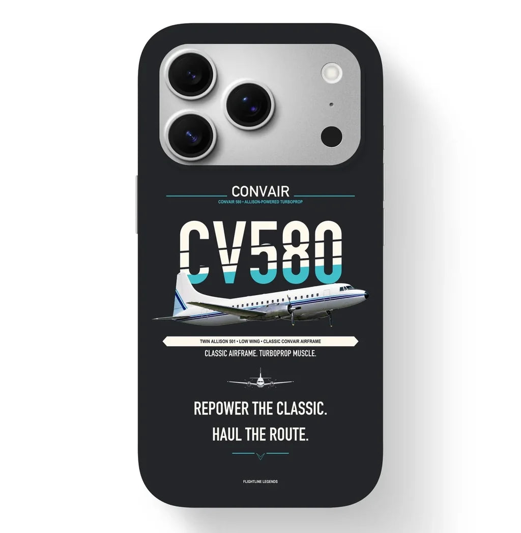 Convair 580 Case design on black iphone case