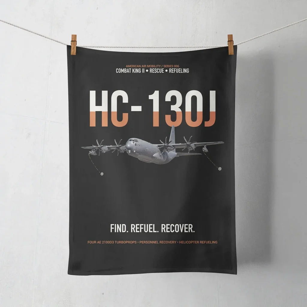HC-130J COMBAT KING II design on black towel