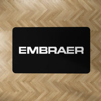 Thumbnail for Embraer & Text aviation design on durable carpet pile with non-slip backing rectangle carpet floor mat.