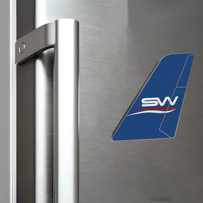 Silk Way West Airlines aviation design tail magnet in 3D metal with magnetic back.