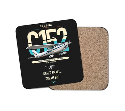 Cessna 152 design on black 1 piece coaster