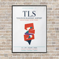 Thumbnail for Toulouse-Blagnac Airport TLS vertical canvas print - framed - white background