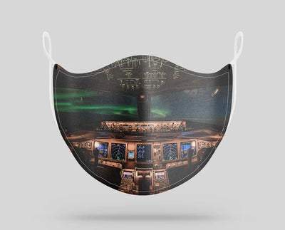 Boeing 777 Cockpit aviation face mask in breathable cotton blend.