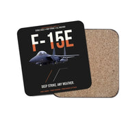 Thumbnail for F-15E Strike Eagle Deep Strike Any Weather design on black 1 piece coaster