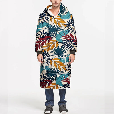 Super Leafs aviation design on soft fleece blanket hoodie.