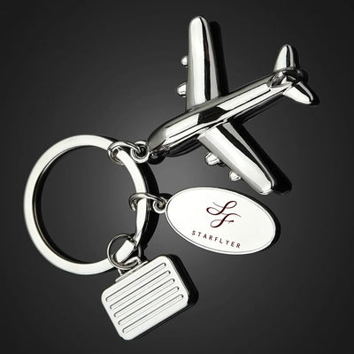 StarFlyer Airlines Suitcase aviation suitcase-shape key chain, durable metal alloy.