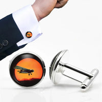 Thumbnail for Amazing Antonov-2 With Sunset aviation cuff links, polished metal body with engraved detail.