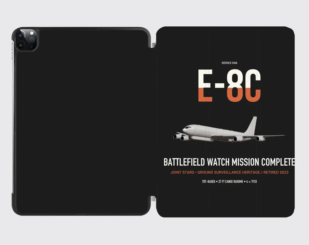 E-8C Joint STARS design on black ipad tablet case