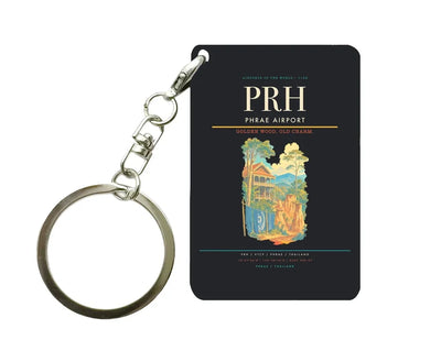 Phrae Airport (PRH) design on black key chain