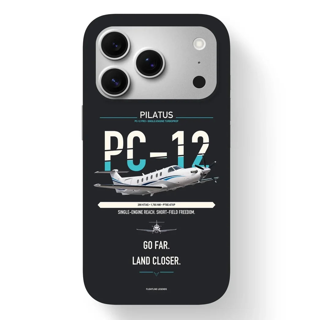 PC-12 PRO Case design on black iphone case