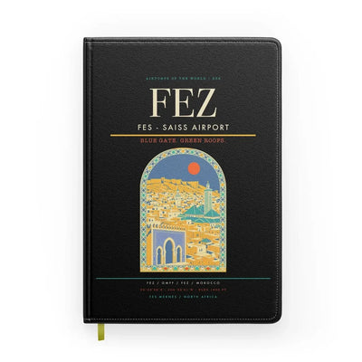 Fes (FEZ) design on black notebook