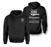 Thumbnail for Cessna Citation 500 - Citation I design on black double-side hoodie, double-side print