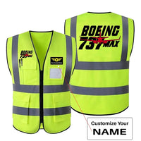 Thumbnail for Amazing 737 Max aviation design printed on high-visibility reflective fabric reflective vest.