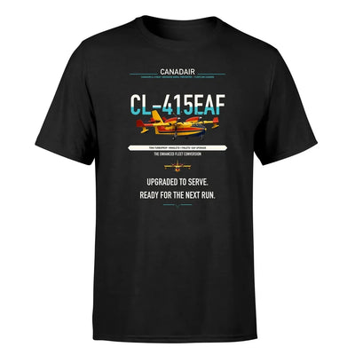 Canadair CL-415EAF design on black t-shirt, single-side print