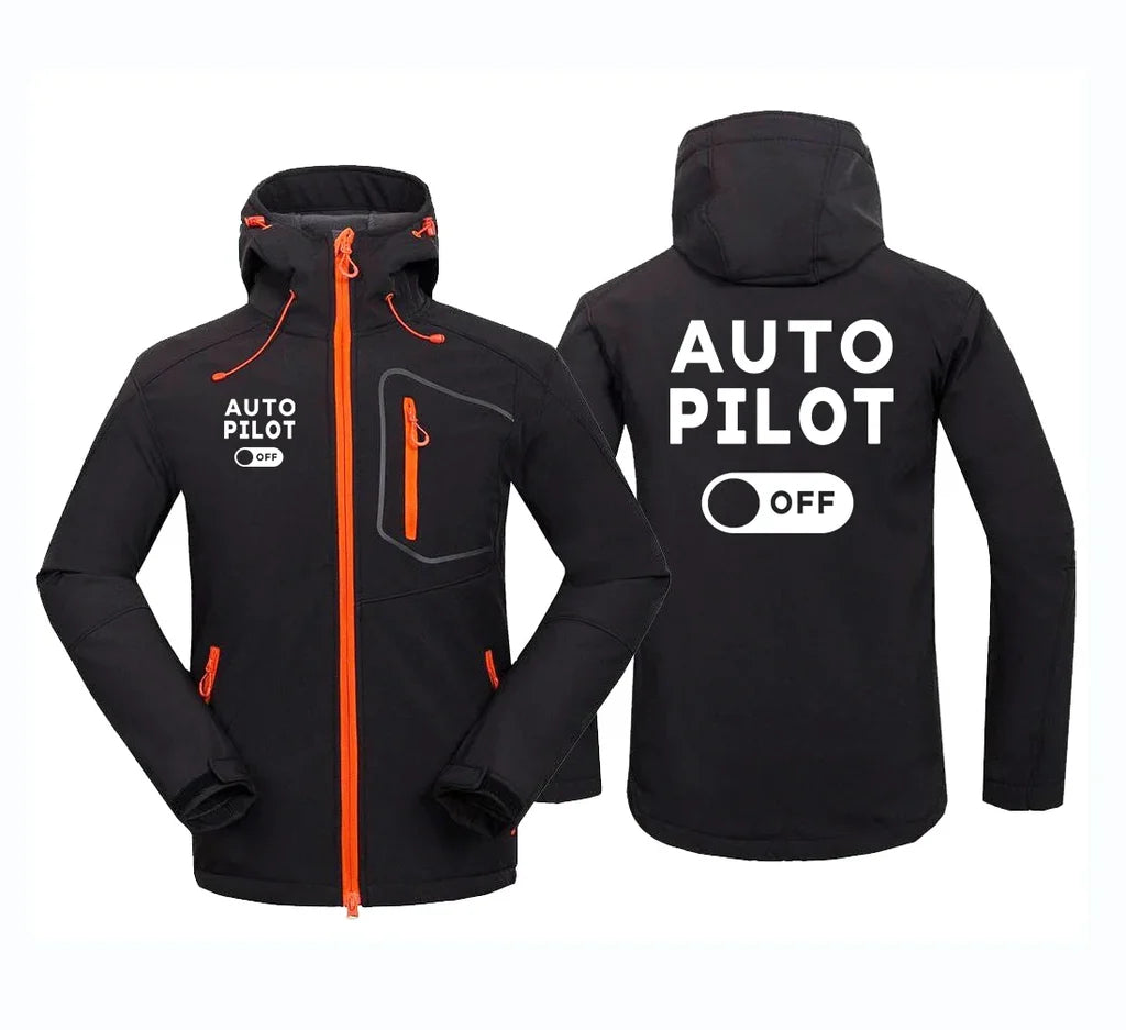 Auto Pilot Off aviation design printed on warm polar fleece polar fleece jacket.