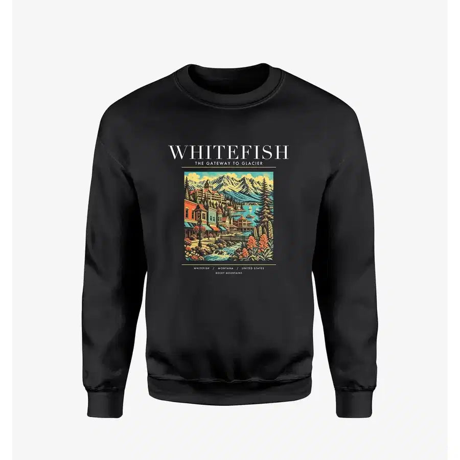WHITEFISH - Poster - Sweatshirt - Black