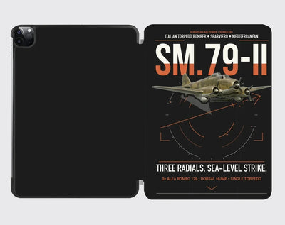 Savoia-Marchetti SM.79-II Sparviero design on black ipad tablet case