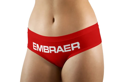 Embraer & Text aviation design on soft cotton blend women's panties.