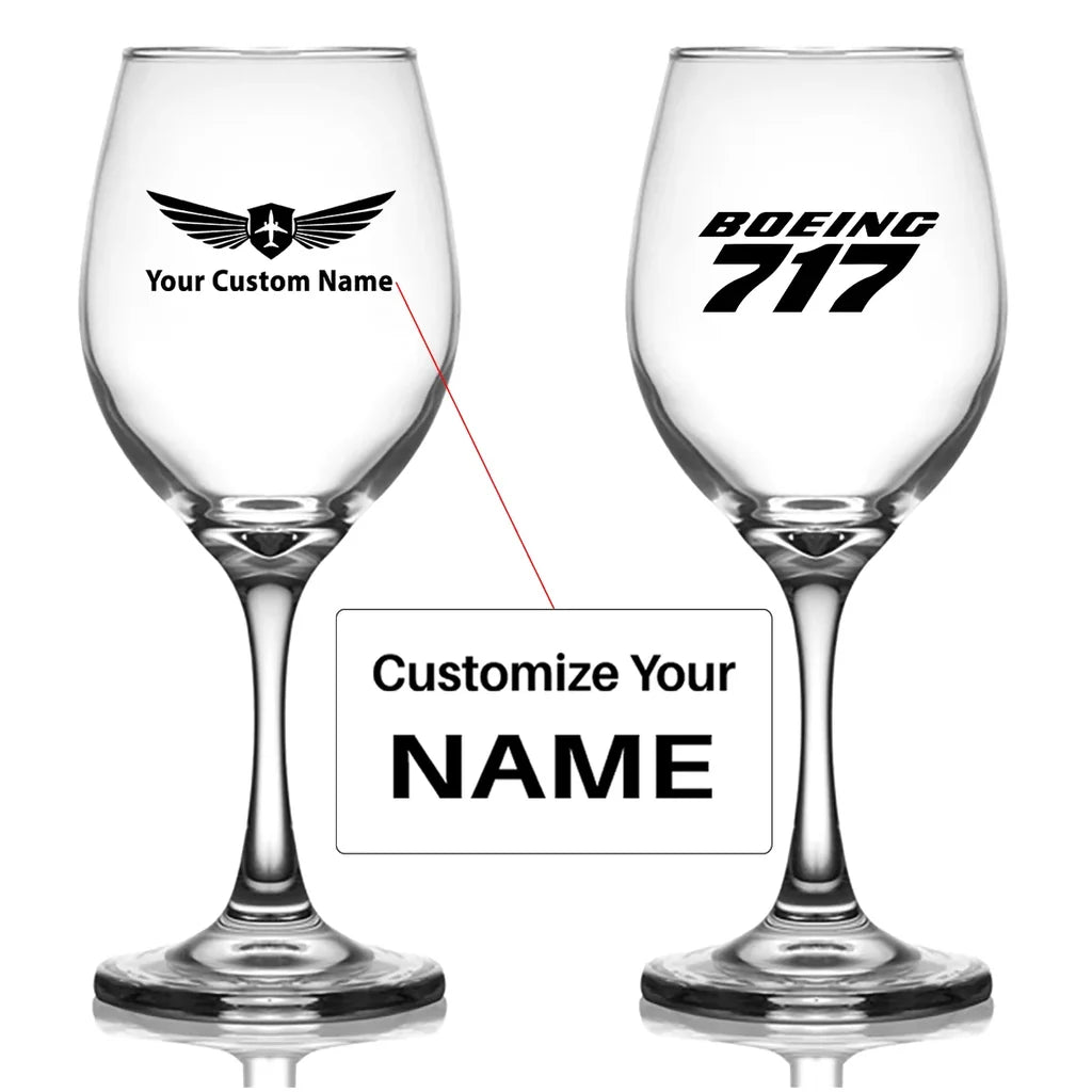 Customisable Boeing 717 Wine Glass