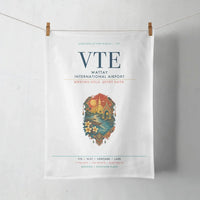 Thumbnail for Wattay International Airport Vientiane (VTE) design on white towel