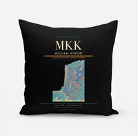 Thumbnail for Molokai Airport (MKK) design on black pillow