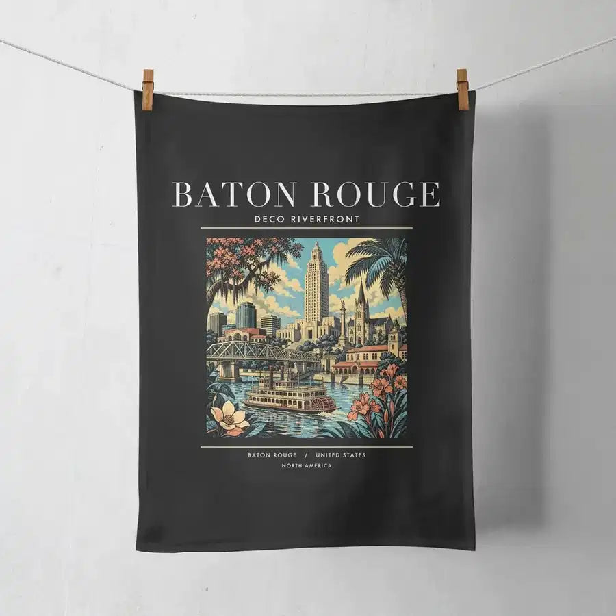 BATON ROUGE - Poster - Towel - Black