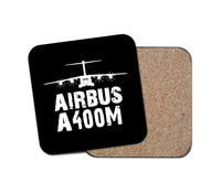 Thumbnail for Airbus A400M & Plane aviation design on cork-backed wood with print coaster.