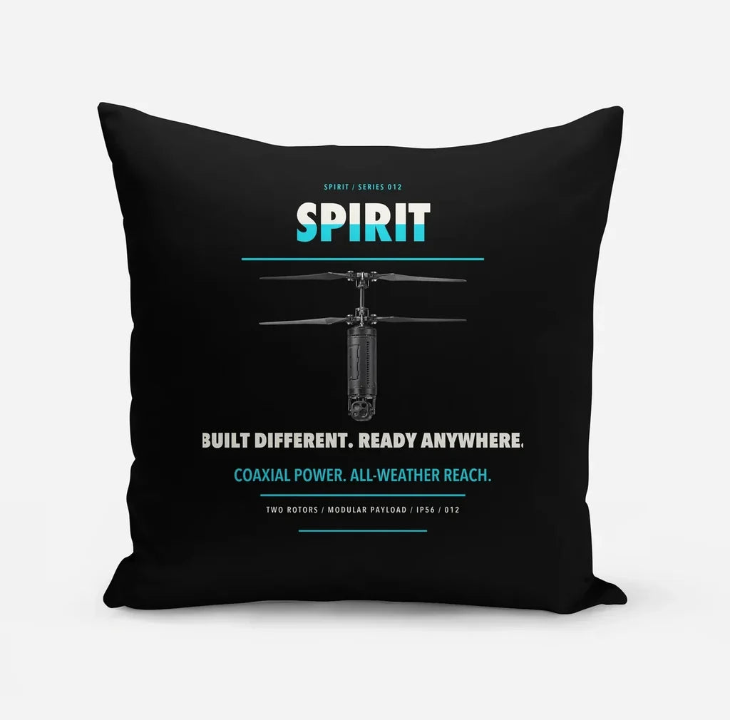 Ascent AeroSystems Spirit design on black pillow