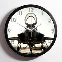 Thumbnail for Fighter Jet 35 aviation design on premium wood and metal wall clock.