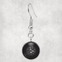 Thumbnail for Airplane Instruments-Altitude aviation-themed earrings, polished hypoallergenic alloy.