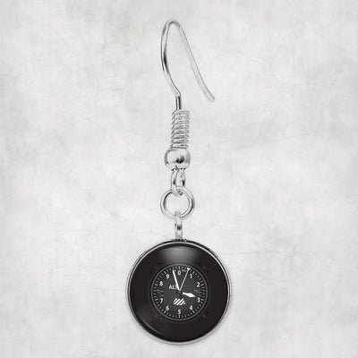 Airplane Instruments-Altitude aviation-themed earrings, polished hypoallergenic alloy.