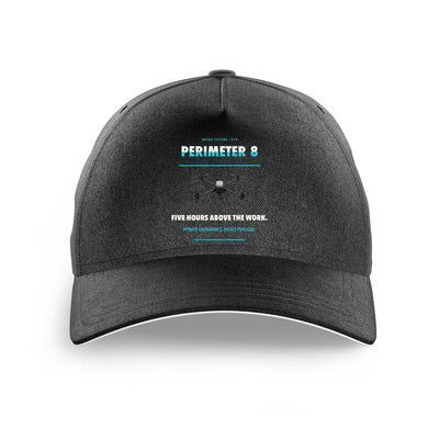 Skyfront Perimeter 8 design on black printed hat