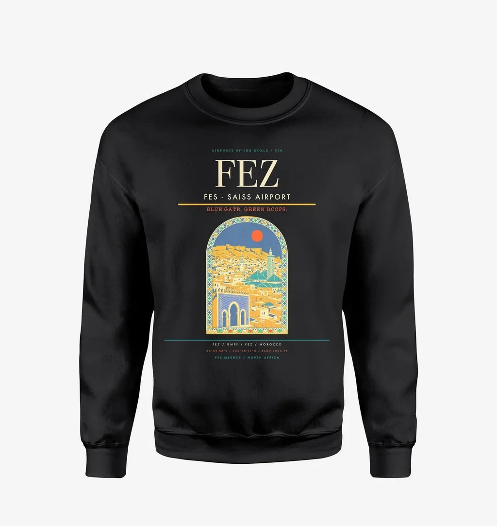 Fes (FEZ) design on black sweatshirt
