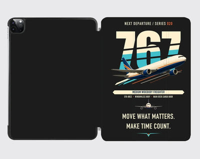 Boeing 767-300F design on black ipad tablet case