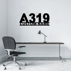 Airbus A319 Flat Text Wall Metal Signs